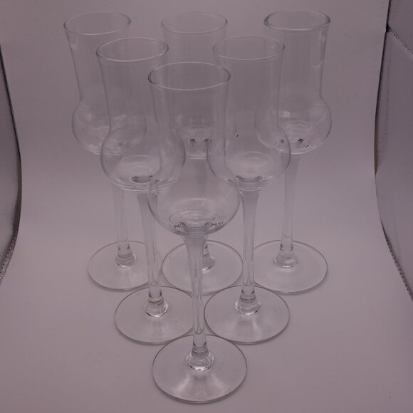 Set of Six(6) Whiskey/Tequila Sipping Glasses with Tall Stem - Picture 1 of 10